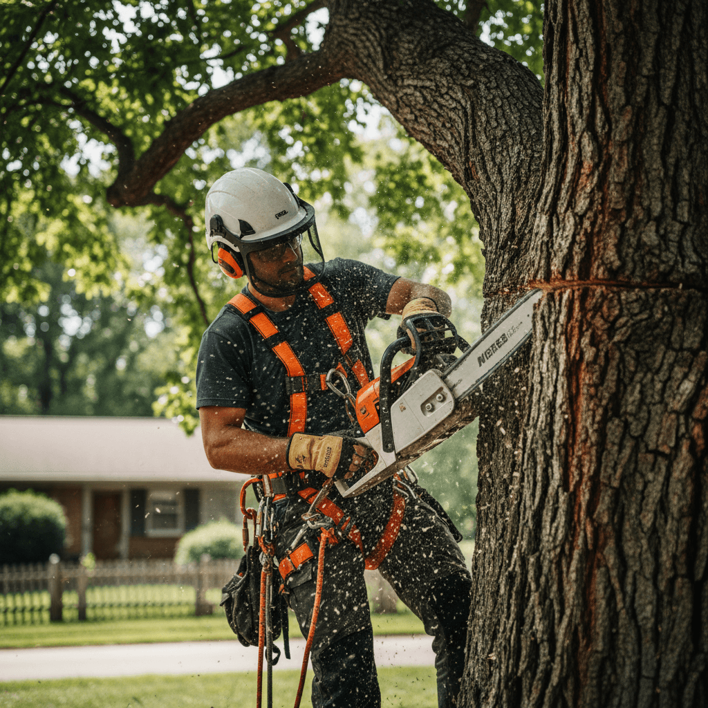 Tree removal service in action