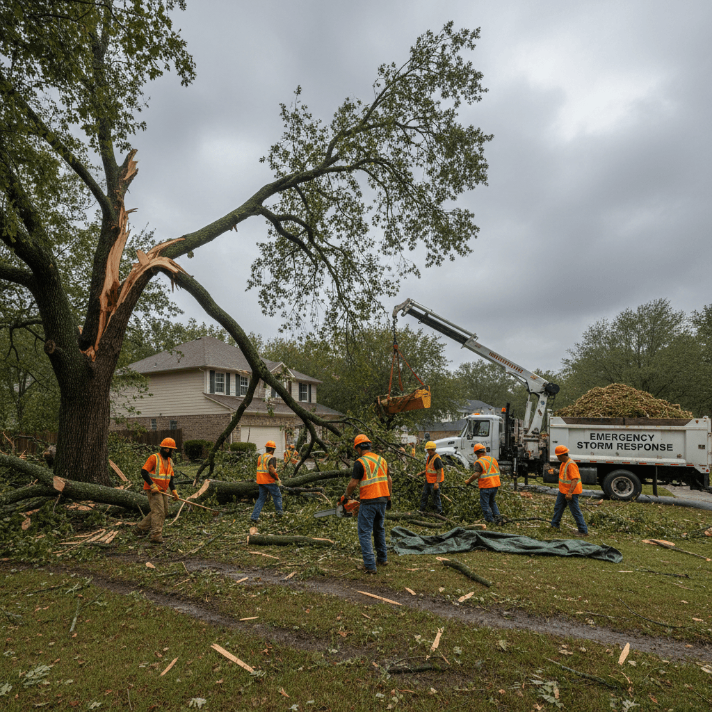 Emergency storm damage cleanup